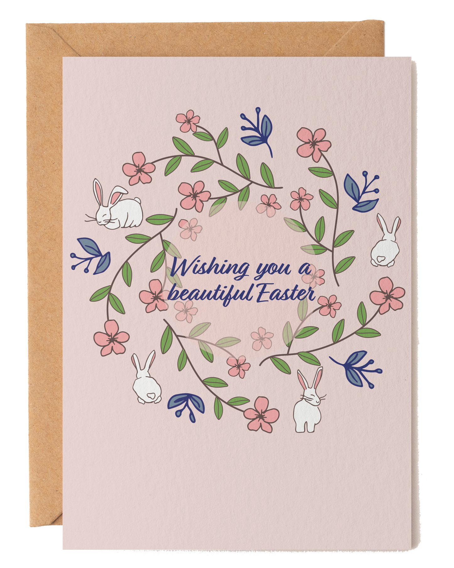 Wishing You a Beautiful Easter Floral Bunny Card
