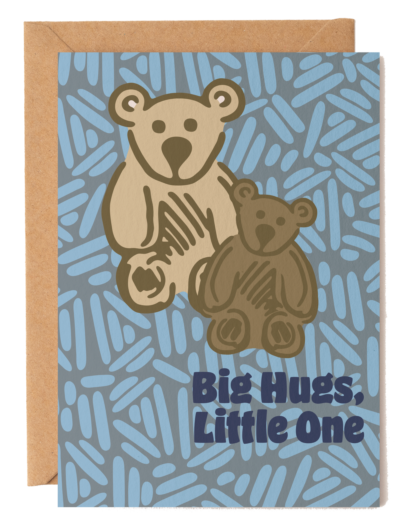 Big Hugs Little One Blue Bear Card