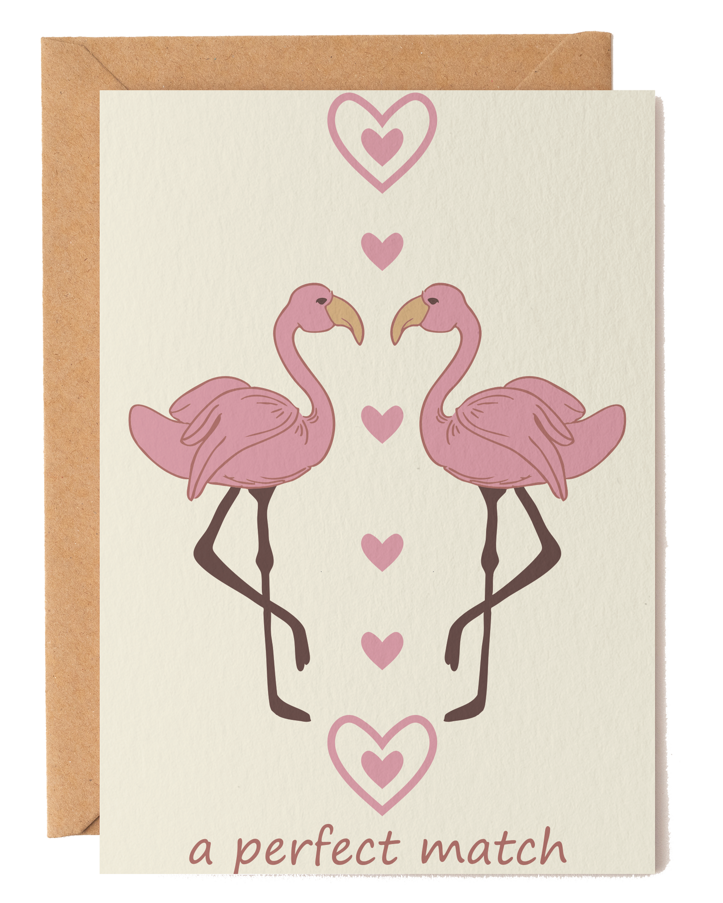 A Perfect Match Flamingo Wedding Card