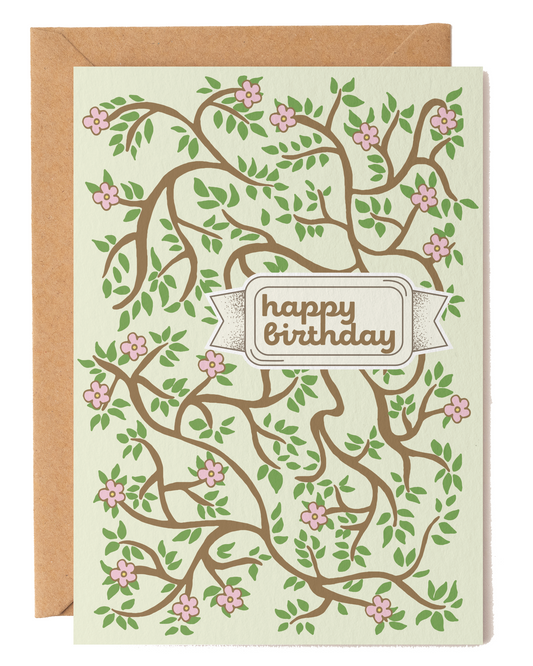 Flowering Vines Birthday Card