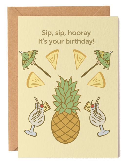 Tropical Pineapple Birthday Card