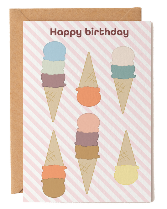 Ice Cream Birthday Card