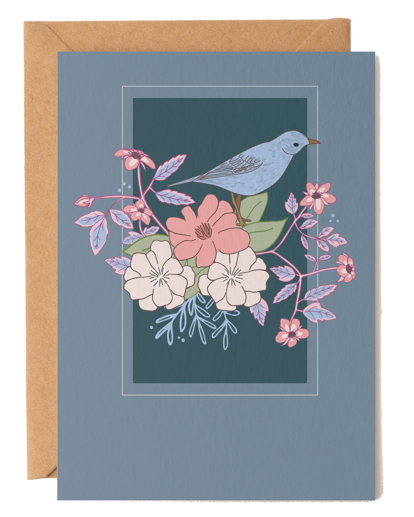 Bird and Blossom Blank Card