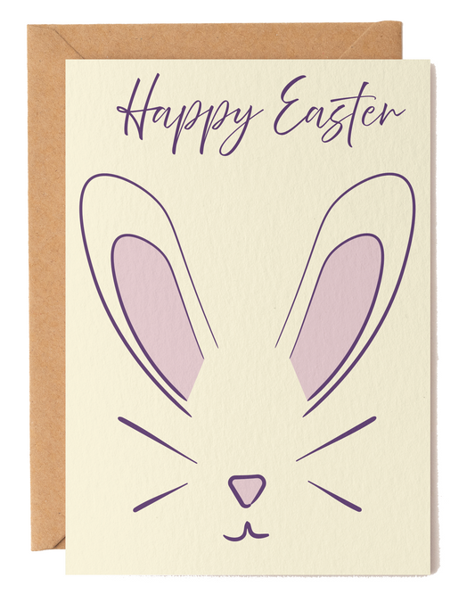 Happy Easter Bunny Face Card