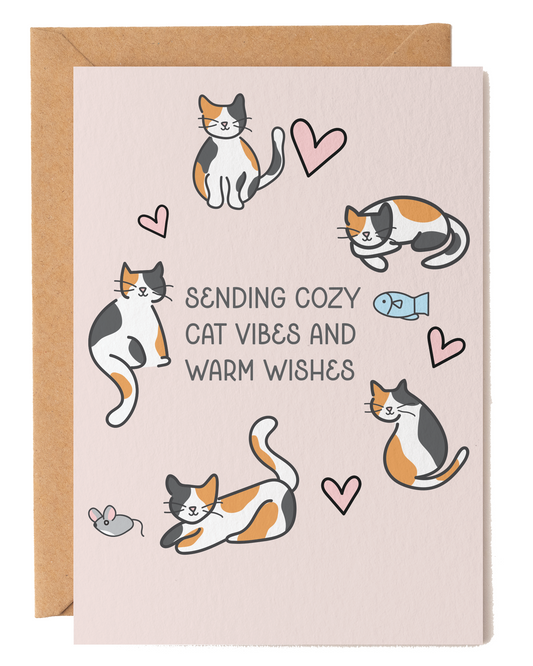 Cozy Cat Vibes Get Well Card