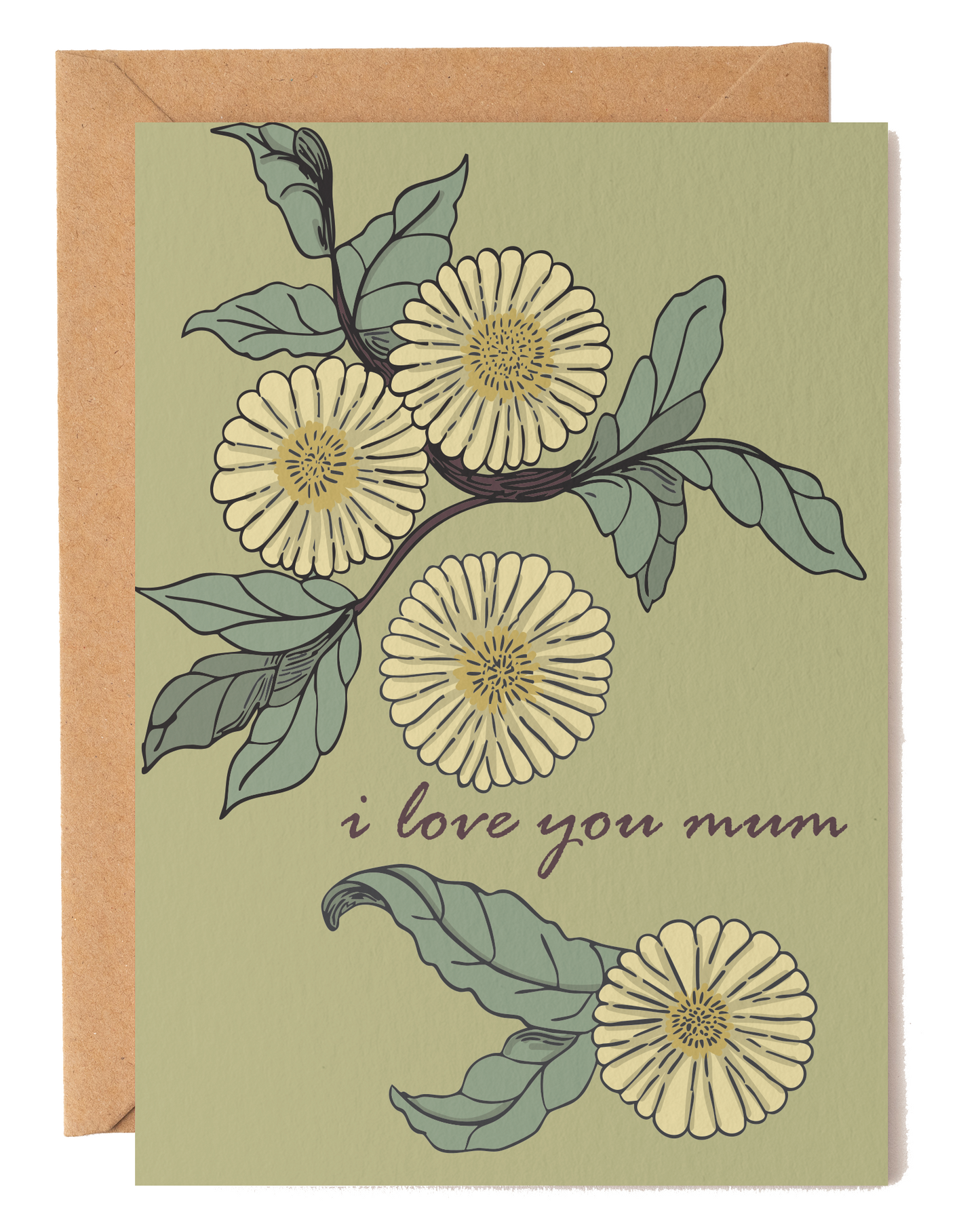 I Love You Mum Botanical Floral Card