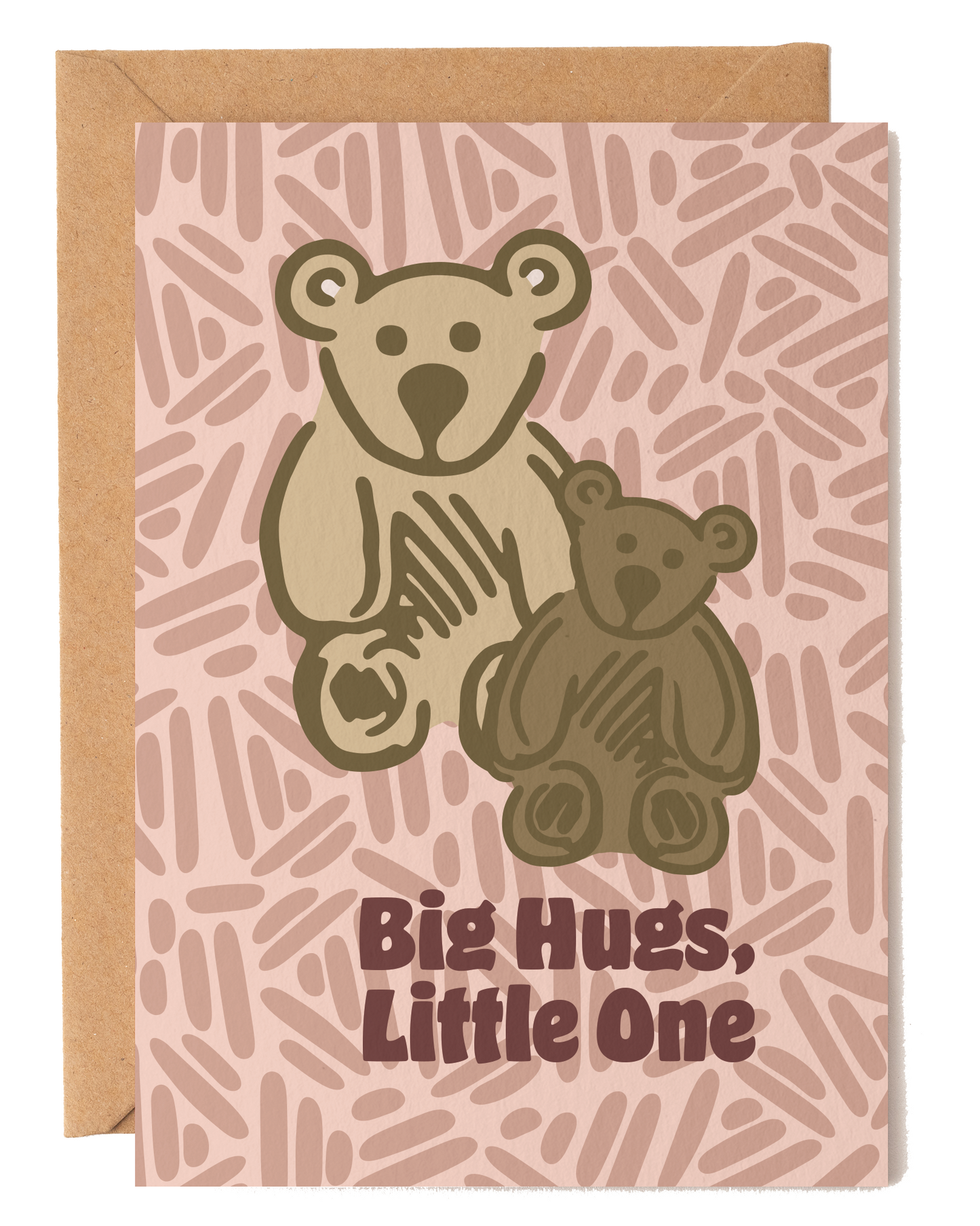 Big Hugs Little One Pink Bear Card