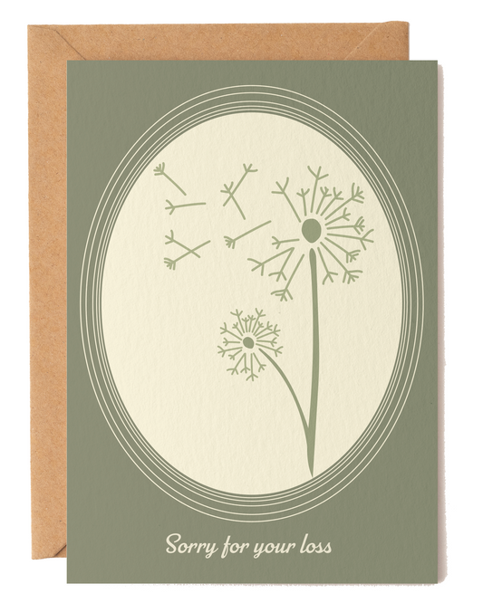 Sorry for Your Loss Dandelion Sympathy Card