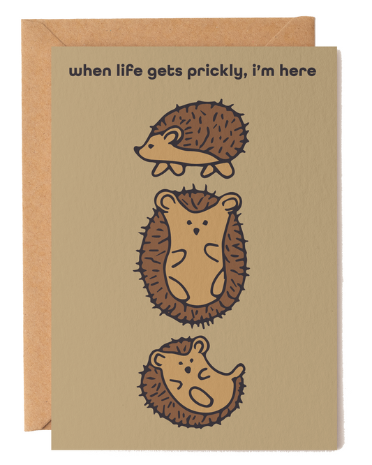 When Life Gets Prickly I’m Here Hedgehog Card