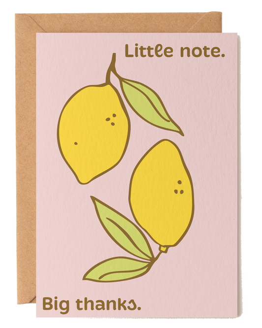 Little Note Big Thanks Lemon Card