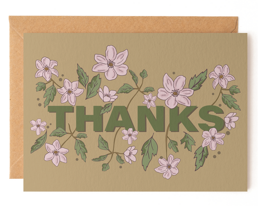Floral Thanks Horizontal Card