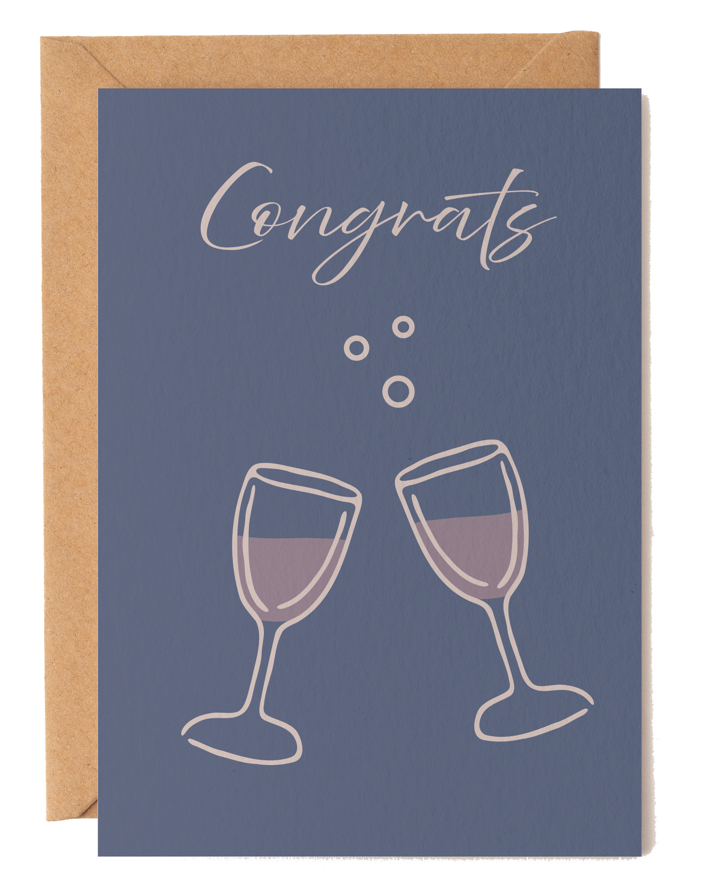 Congrats Champagne Glasses Wedding Card