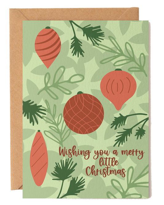 Wishing You a Merry Little Christmas Ornament Card