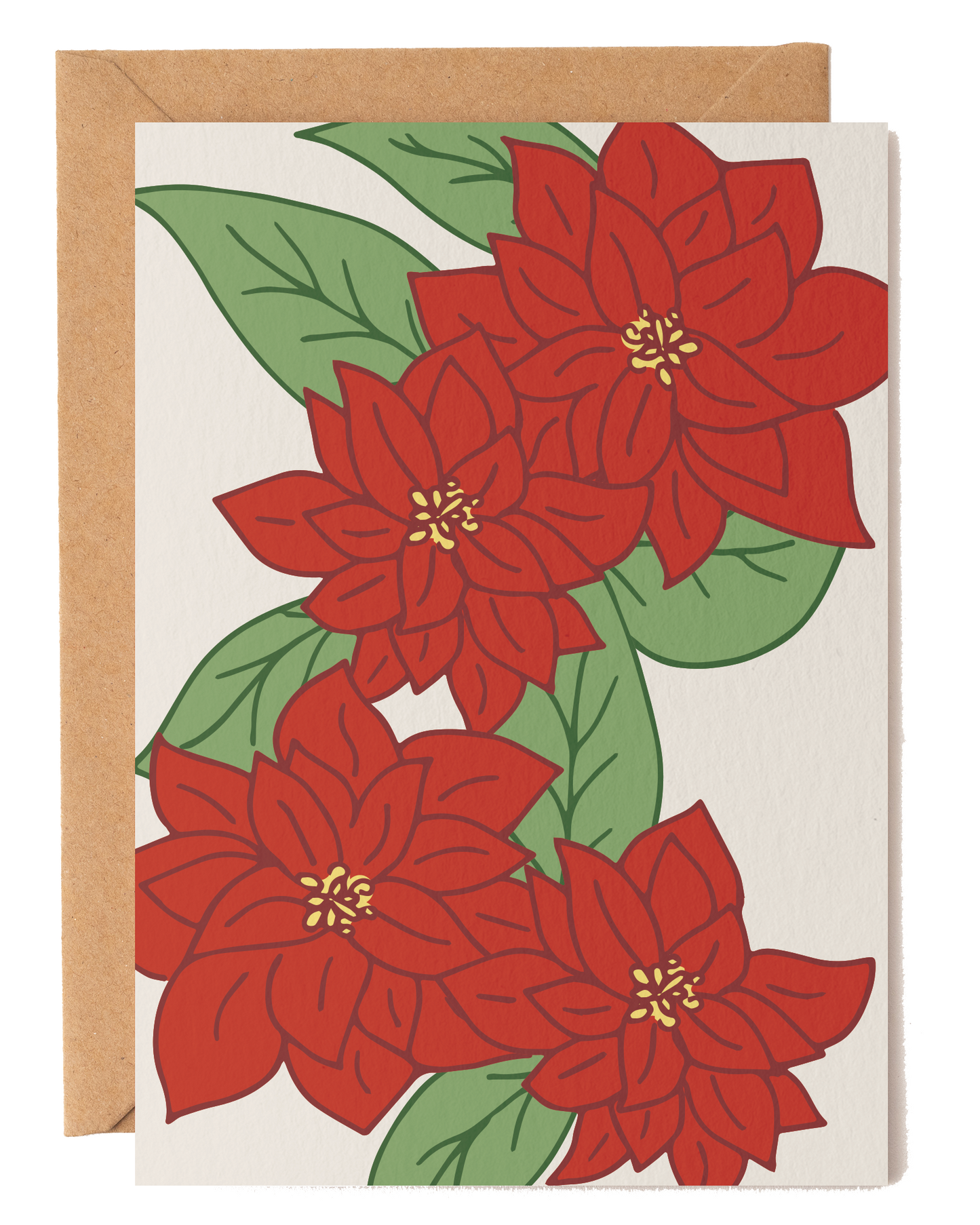 Poinsettia Christmas Floral Card