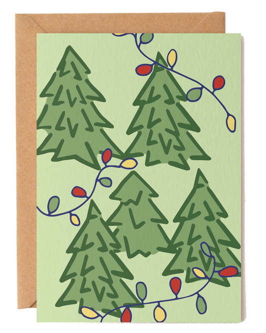 Christmas Trees and Lights Holiday Card