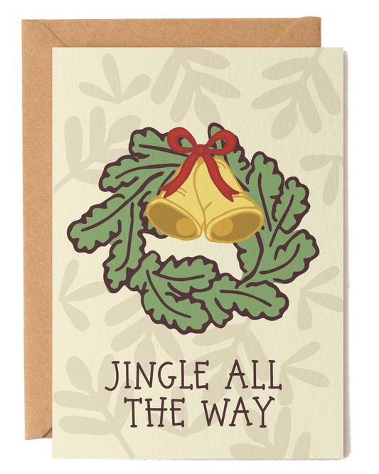 Jingle All the Way Bell Wreath Christmas Card